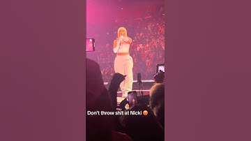 Fan throws something at Nicki Minaj 😳 #shorts #nickiminaj