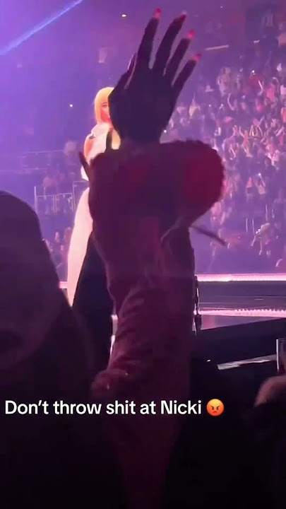 Fan throws something at Nicki Minaj 😳 #shorts #nickiminaj