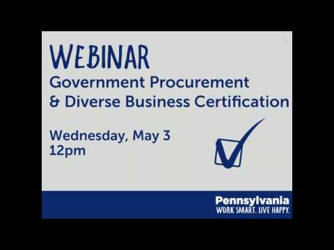5/3/17 Webinar: Government Procurement and Diverse Business Certification