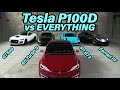 Tesla P100D vs 2020 GT 500, Ferrari FF, 911 Turbo S, 911 GT3