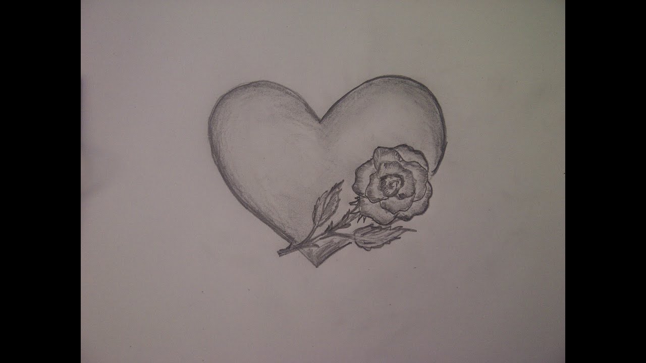 So Malt Zeichnet Man Ganz Einfach Ein Herz Und Eine Rose How To Draw A Heart And A Rose Youtube