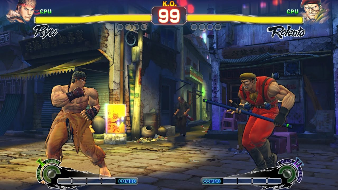 Ryu vs Rolento! Street Fighter 4 CPU vs CPU - YouTube