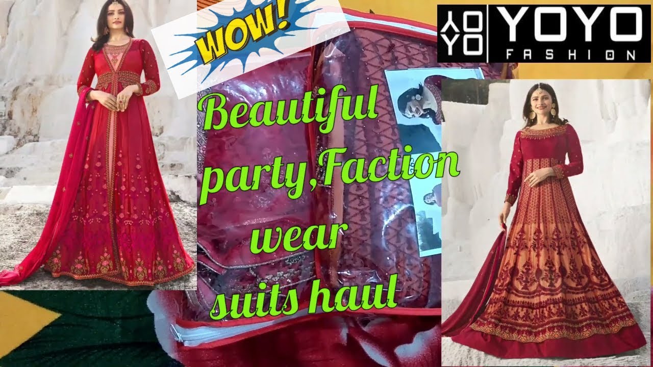 Buy Designer suits review from yoyo Fashion|party wear Anarkali dress  review|anarkali suit online - YouTube
