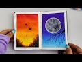 Here&#39;s simple firey sunrise painting/ easy painting/step-by-step/tutorial/watercolour painting