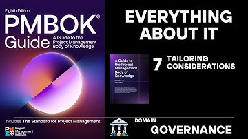 GOVERNANCE DOMAIN - 7 - PMBOK 8th Ed -  TAILORING CONSIDERATIONS
