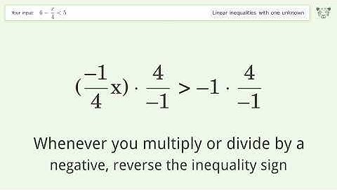 Solving Linear Inequalities: 6-x/4 is Smaller Than 5