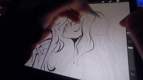 Inking on the IPad Pro with Procreate 💕 #procreate #videoprocess #drawing #digitalillustration