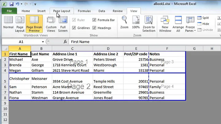 How to Remove Excel 2010 page breaks