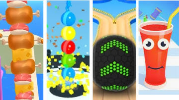 Sandwich Runner vs Stack Rider vs Going Balls vs Juice Run I All level gameplay Android, IOS