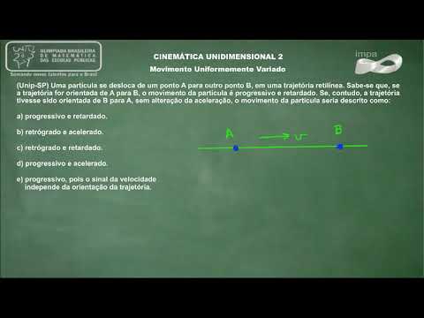 Cinemática unidimensional 2 - Equações do movimento uniformemente variado (M.U.V.) - Exercício II-01