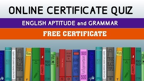 National Level Online Quiz Competition Bases On" APTITUDE AND ENGLISH" ll Free Certificate Quiz ll