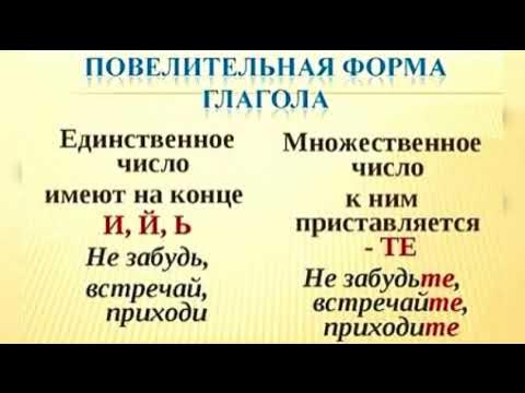 Тема повелительная форма глагола