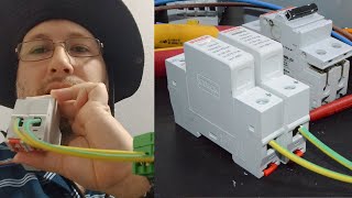 CAMBIO TERMICA GENERAL con tensión e instalación de DPS. Electricidad. Cableado tablero general.