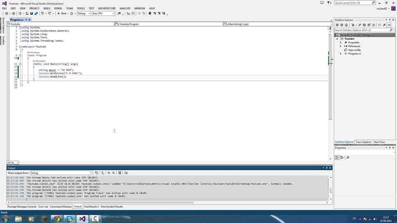 C# Beginners Tutorial - 2 - The Console class and basic Input , Output ...