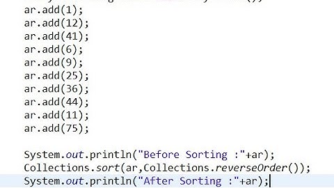 How to Sort ArrayList Collection Decending Order in Java  - Intact Abode