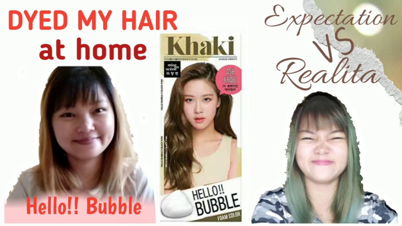  CAT  RAMBUT  SENDIRI DIRUMAH PAKAI HELLO BUBBLE WARNA 