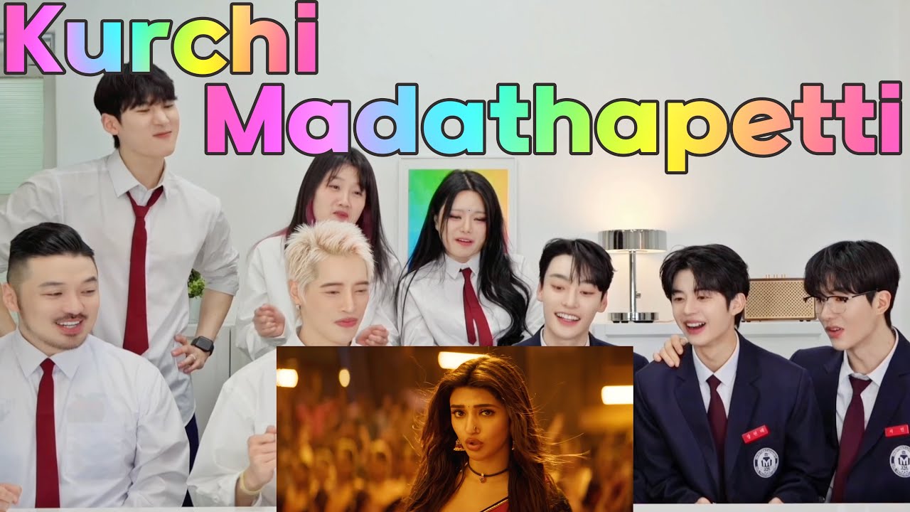 K-drama actors react overwhelmingly after watching Telugu MV🕺🏻Kurchi Madathapetti@ymenter_official