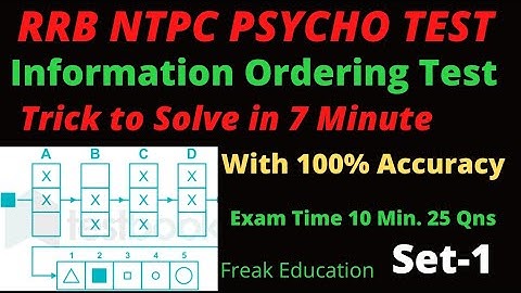 Information Ordering Test for Station Master Psycho Test | RRB NTPC PSYCHO TEST PREPRATION Set-1