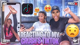 REACTING TO MY CRUSH'S TIKTOKS! *Can't Believe She Did This*