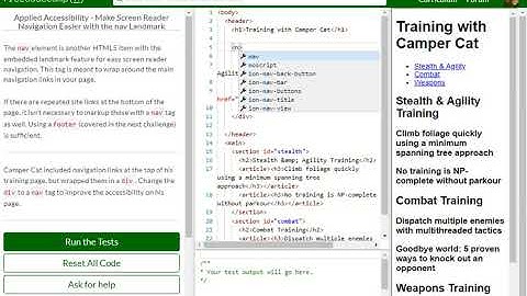 Applied Accessibility   Make Screen Reader Navigation Easier with the nav Landmark free code camp