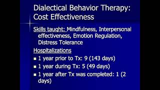 Cost Effectiveness of Dialectical Behavior Therapy