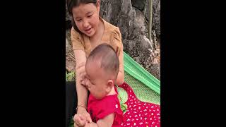 Poor Single Mom and Daughter Surviving Alone in the Mountains
