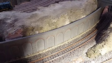 Blackwood N Gauge layout retaining wall