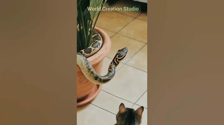 Snake Vs Cat in a room #animals #shorts #ytshorts #shortsfeed #trending #animalworld #snake #cat