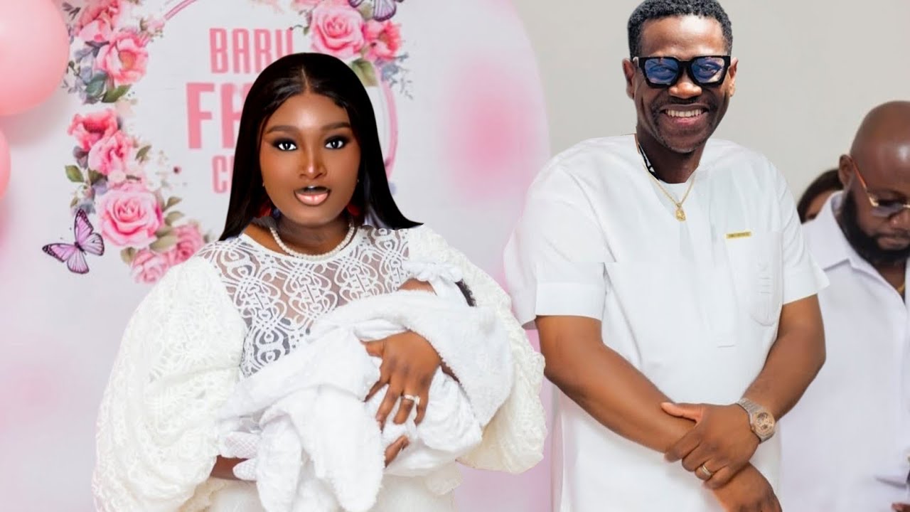 Мо Бимпе в слезах, когда ее муж, Латиф Адедимеджи, неожиданно надел ей имя на церемонию наречения...