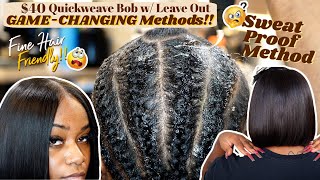 How to: $40 Quick Weave Bob w/ LEAVE OUT | GAMECHANGING METHODS | Laurasia Andrea Natural Hair