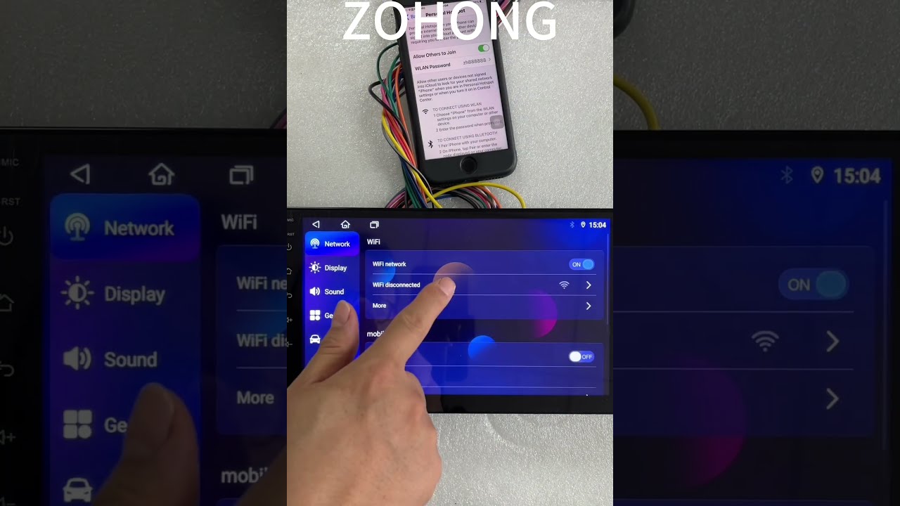 Android Car Radio WiFi Connection Mobile Phone Hotspot Network Internet Carplay Multimedia Gps