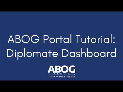 New ABOG Portal Tutorial: Diplomate Dashboard