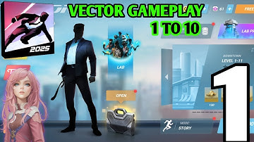 Vector - Gameplay Walkthrough Part 1 - Tutorial & Runner Levels (iOS, Android) || Shizuka gaming 
