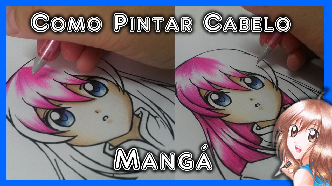 Como Desenhar Mangá - Pintura de Cabelo (lápis de cor) 