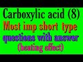 Heating effect of carboxylic acids, most important short type question with answer knowledge adda