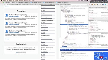 Bootstrap 4: Create a resume and CV page – Card – Skills