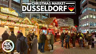🇩🇪 Düsseldorf Germany in 2023🎄Christmas Lights and Markets✨4K HDR 60FPS Walking Tour