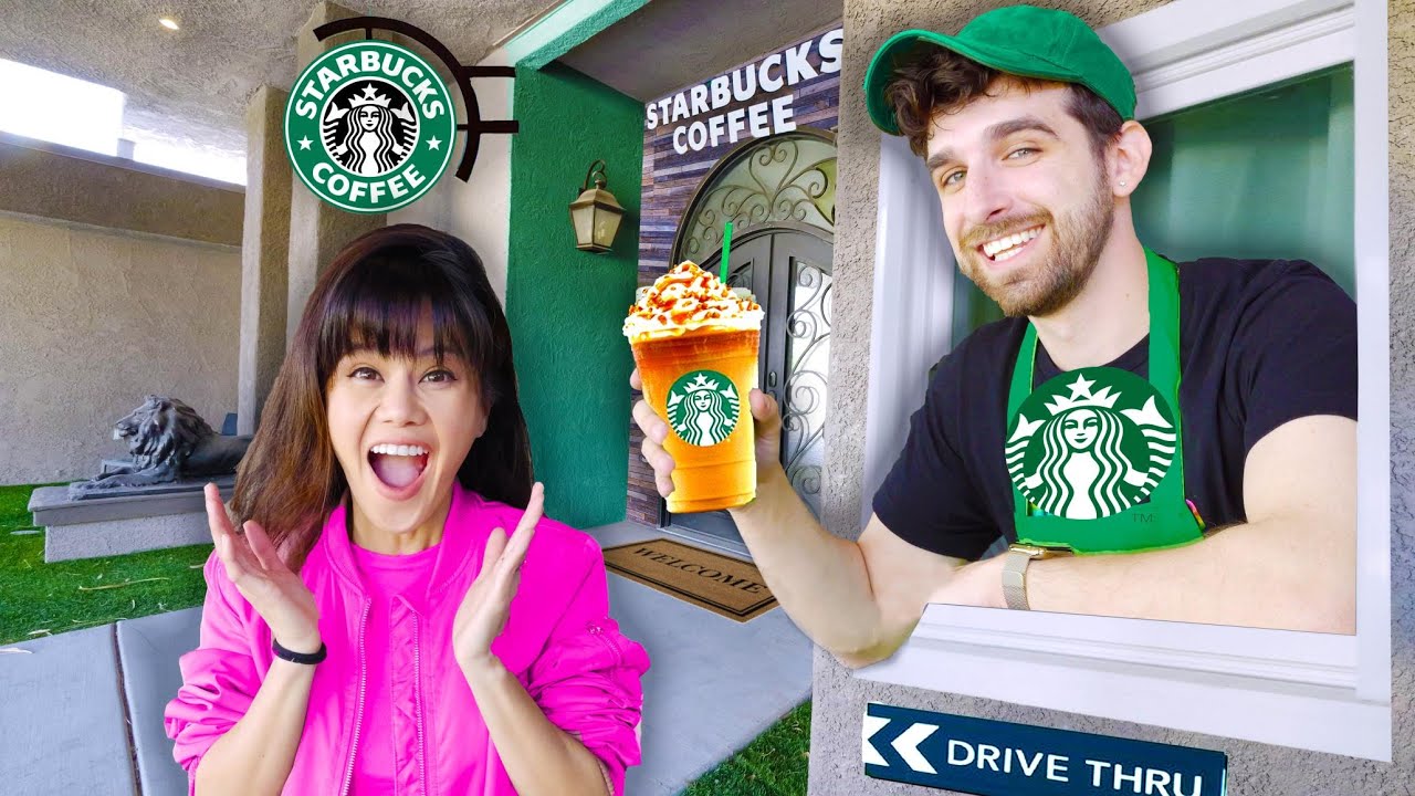 I TURNED My HOUSE into a STARBUCKS DRIVE THRU