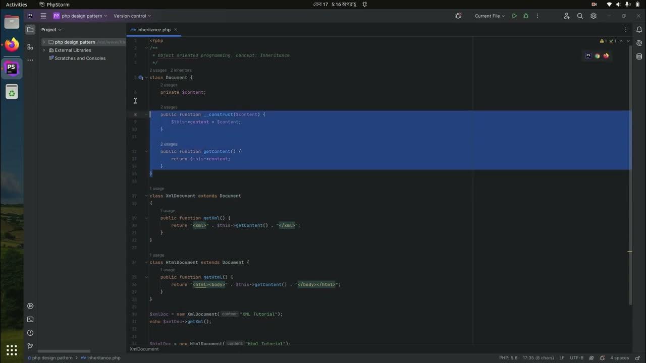 Inheritance in php of object oriented programming - YouTube