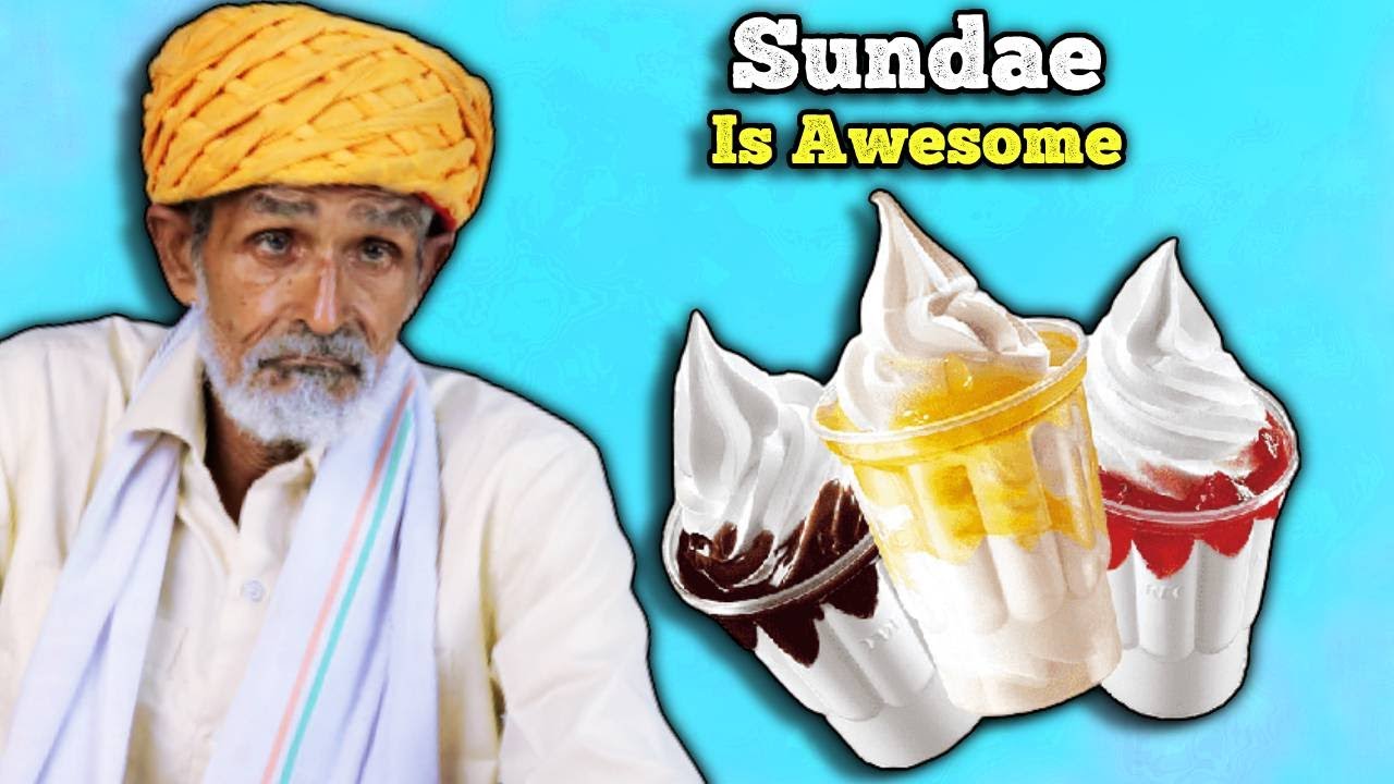 Villagers Try Ice Cream SUNDAE For First Time ! Tribal People Try Sundae Ice-cream For First Time