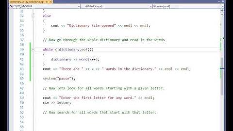 Using a One Dimensional Array to Store Words from a A Scrabble Dictionary