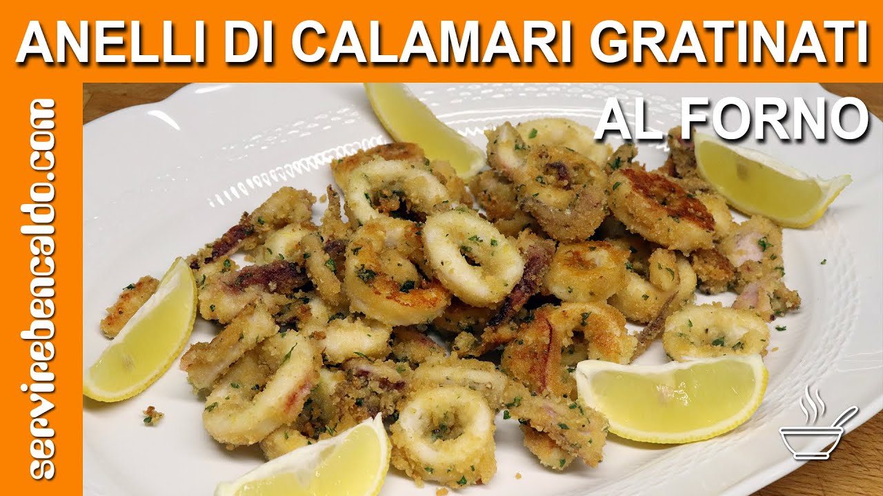 ANELLI di CALAMARI gratinati al FORNO + Pulizia dei Calamari
