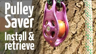 Install and safely retrieve pulley saver from the ground