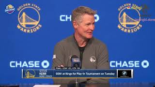 Steve Kerr & Klay Thompson Postgame Interview - Warriors beat Jazz to wind up with 10th seed in West