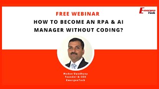 Full Free Webinar | RPA & AI for Project Managers with Madan Update