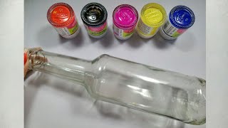 bottle art for beginners| easy bottle art with acrylic paint.