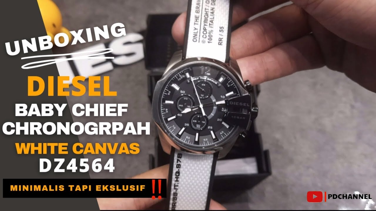 MINIMALIS TAPI EKSKLUSIF ‼️‼️ DIESEL WATCH BABY CHIEF CHRONOGRAPH WHITE  CANVAS | DZ4564 - YouTube