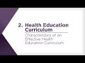 Characteristics of an effective health education curriculum