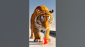 The tiger  saved the apple tree from drying up by watering it 😭 #ai #tree #save #water #army