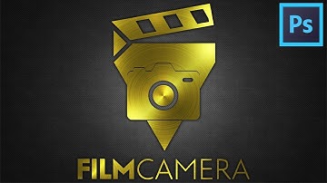 Logo Design Photoshop Tutorial|Film Camera Logo Metalic effect